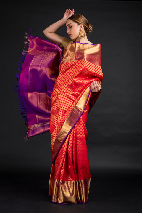 Orange Silk Saree