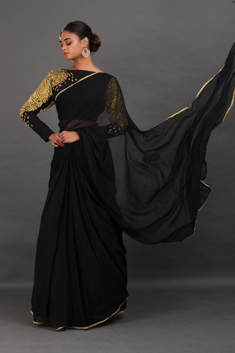 Black Saree Gown