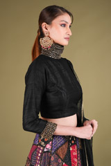 Black Patch Work Lehenga SetDSC03722