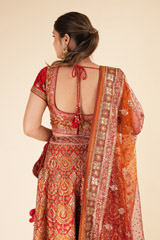 Maroon And Orange Embellished  LehengaDSC08242