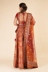 Maroon And Orange Embellished  LehengaDSC08243