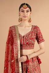Red Embellished LehengaDSC00143