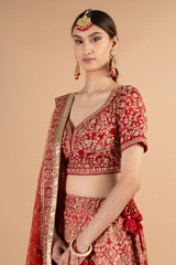 Red Embellished LehengaDSC00150
