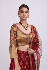 Maroon Embellished LehengaIMG_9889
