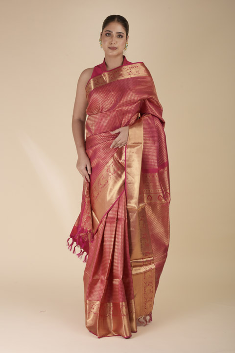 Pink Silk Saree