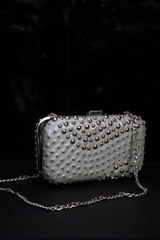 Grey Metal Studded Clutch