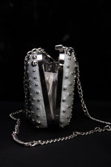 Grey Metal Studded ClutchIMG_1265