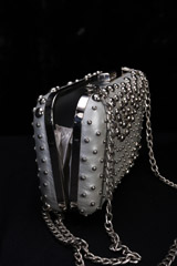 Grey Metal Studded ClutchIMG_1267