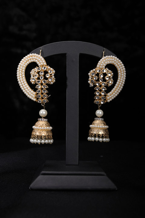 Pearl Jhumki Cuff Earrings