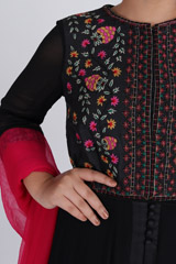 Black Floral Embroidered Anarkali SetIMG_3054
