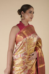 Yellow Floral Saree_DTR2238