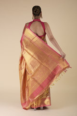 Yellow Floral Saree_DTR2242