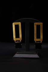 Gold Plated Geometric Design Earrings
