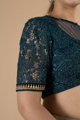 Deep Blue Floral BlouseDSC07042