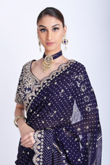 Navy Blue Lehenga Saree SetIMG_7772