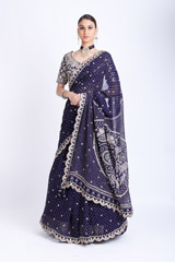 Navy Blue Lehenga Saree SetIMG_7774