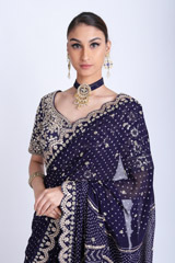 Navy Blue Lehenga Saree SetIMG_7785