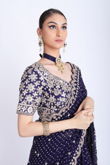 Navy Blue Lehenga Saree SetIMG_7790