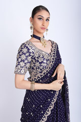 Navy Blue Lehenga Saree SetIMG_7791