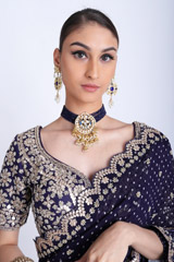 Navy Blue Lehenga Saree SetIMG_7792