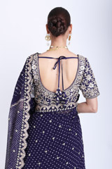 Navy Blue Lehenga Saree SetIMG_7804