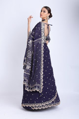 Navy Blue Lehenga Saree SetIMG_7806