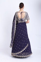 Navy Blue Lehenga Saree SetIMG_7808