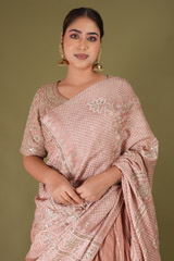 Peach Crinkled Lehenga SareeDSC05277