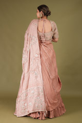 Peach Crinkled Lehenga SareeDSC05288