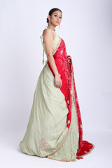 Mint Bandhani Lehenga SareeIMG_7707