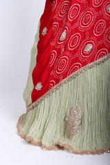 Mint Bandhani Lehenga SareeIMG_7721