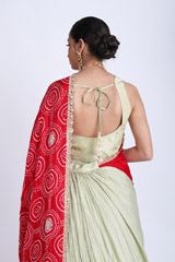 Mint Bandhani Lehenga SareeIMG_7729