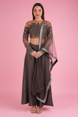 Moss Grey Lehenga