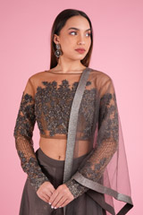 Moss Grey LehengaDSC00414