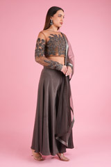 Moss Grey LehengaDSC00417