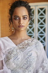 Grey Embroidered Saree2