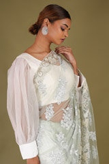 Grey Embroidered SareeDSC07351