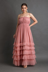 Peach Ruffle Gown