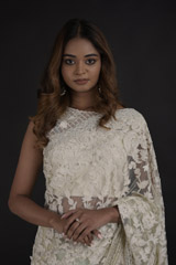 Green Embroidered Saree_DTR0264