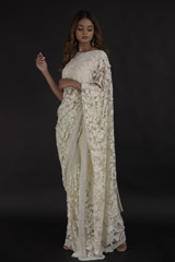 Green Embroidered Saree_DTR0269