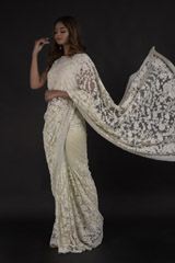 Green Embroidered Saree_DTR0271