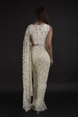 Green Embroidered Saree_DTR0273