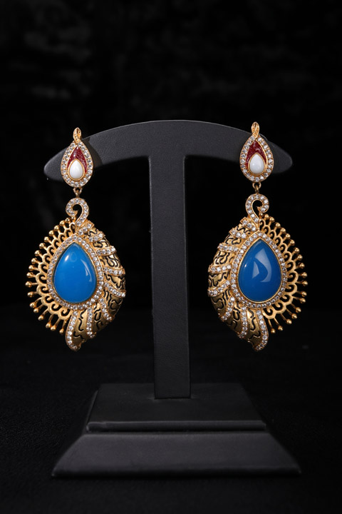Blue And Gold Earring