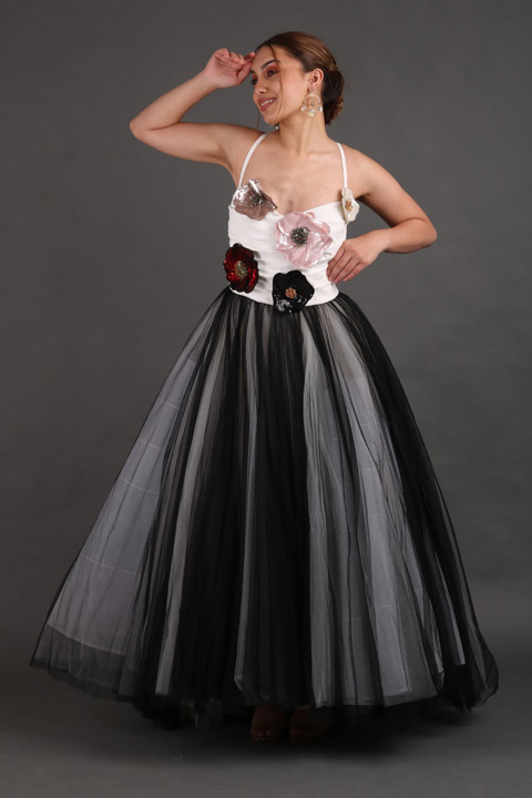 Black Embellished  Gown