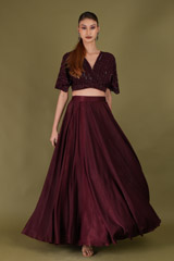Maroon Embellished Lehenga