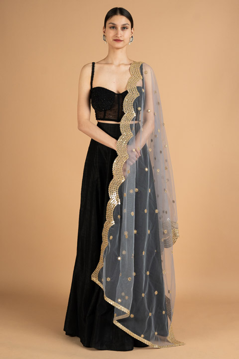 Gold Scallop Dupatta