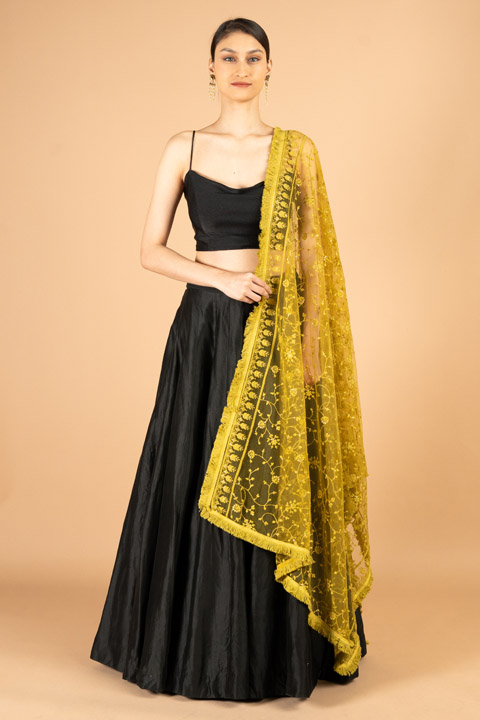 Green Embroidered Dupatta