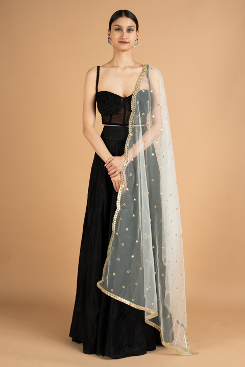 White Scallop Dupatta