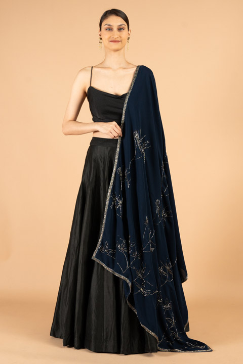 Navy Blue Dupatta
