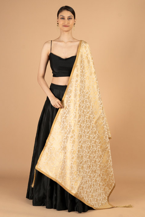 Ivory Golden Dupatta
